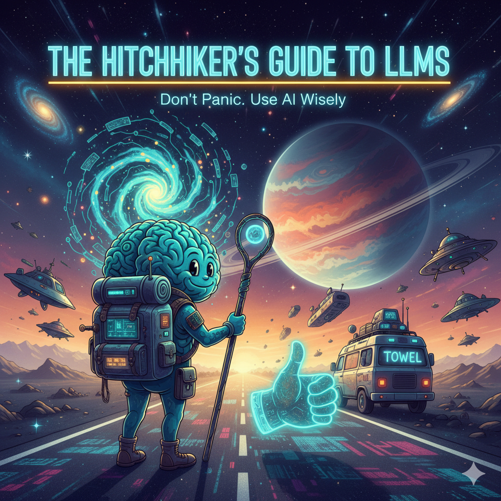 Header image for The Hitchhiker's Guide to LLMs blogpost